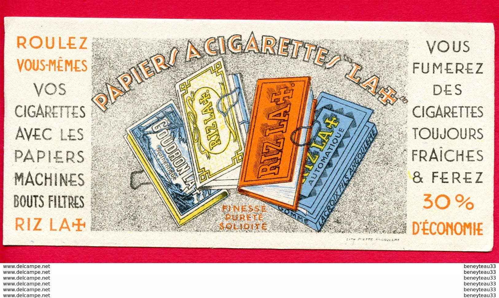 Réf : Z682) BUVARD PROTÈGE-CAHIERS ILLUSTRÉS PAPIERS A CIGARETTES LA CROIX - Tabacco & Sigarette