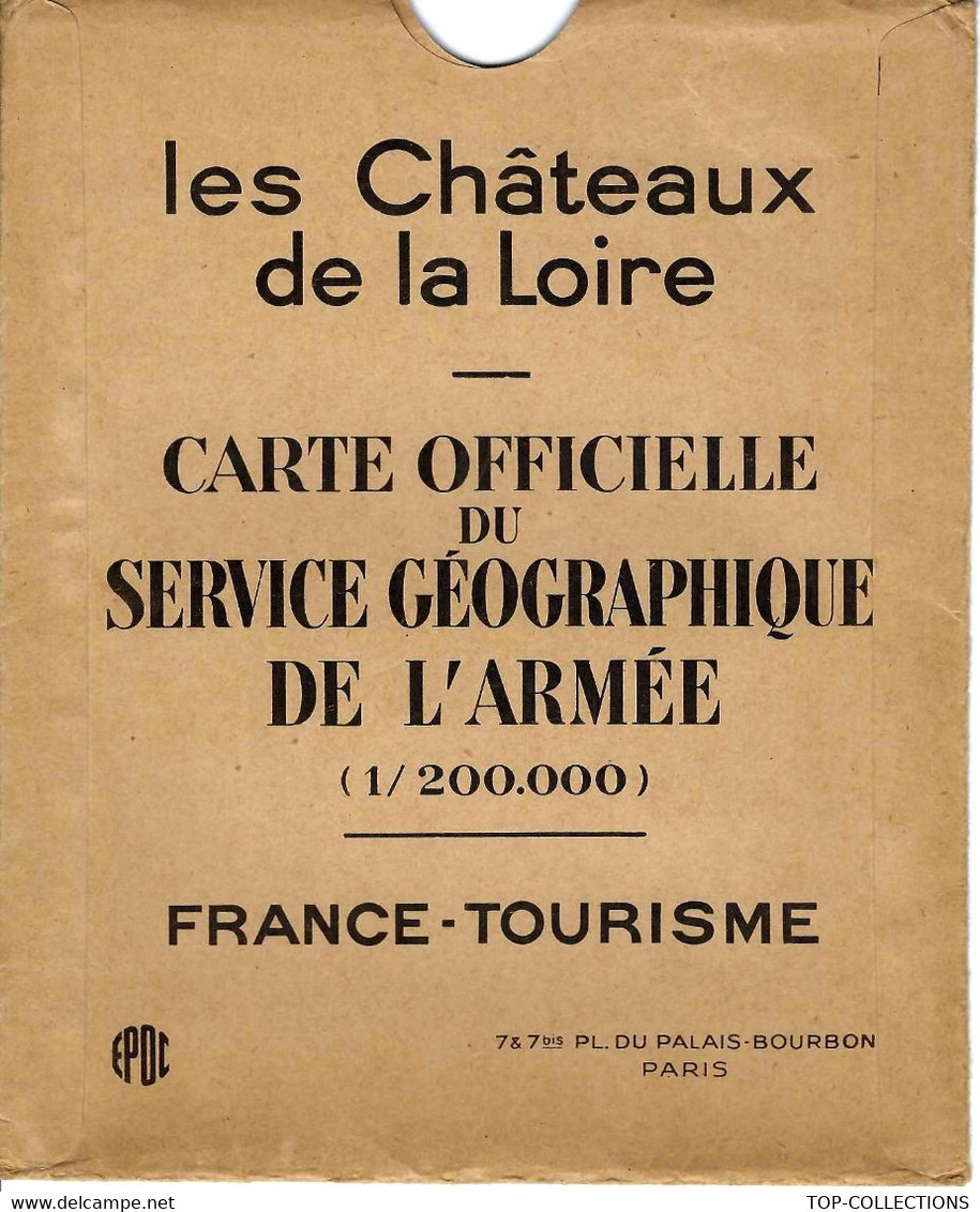 CIRCA 1930 CARTE France TOURISME LES CHATEAUX DE LA LOIRE  PUBLICITE ET CARTE MICHELIN SUPERBE VOIR SCANS - Publicités