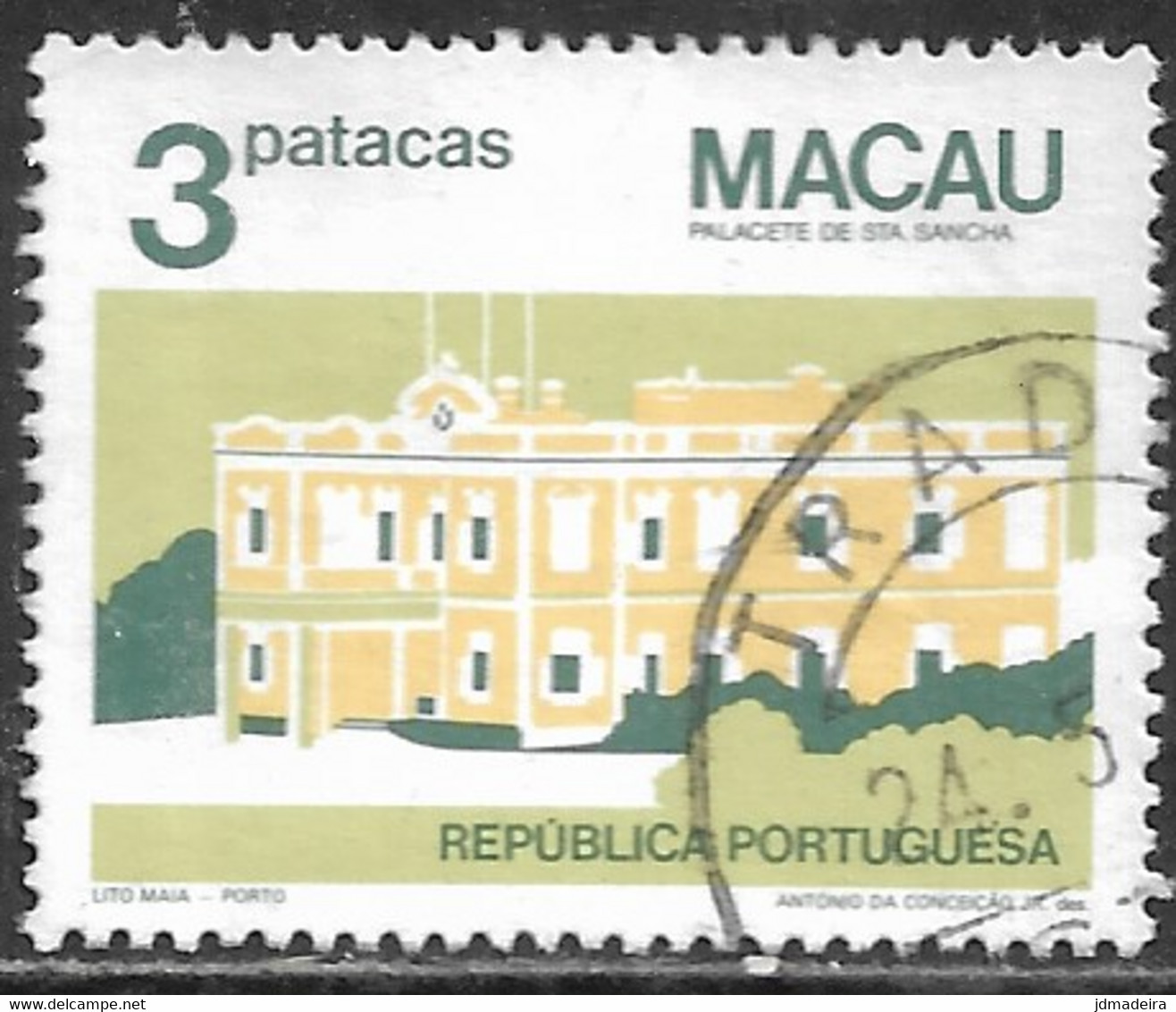 Macau Macao – 1984 Public Buildings 3 Patacas Used Stamp Scarce No Year Variety - Gebraucht