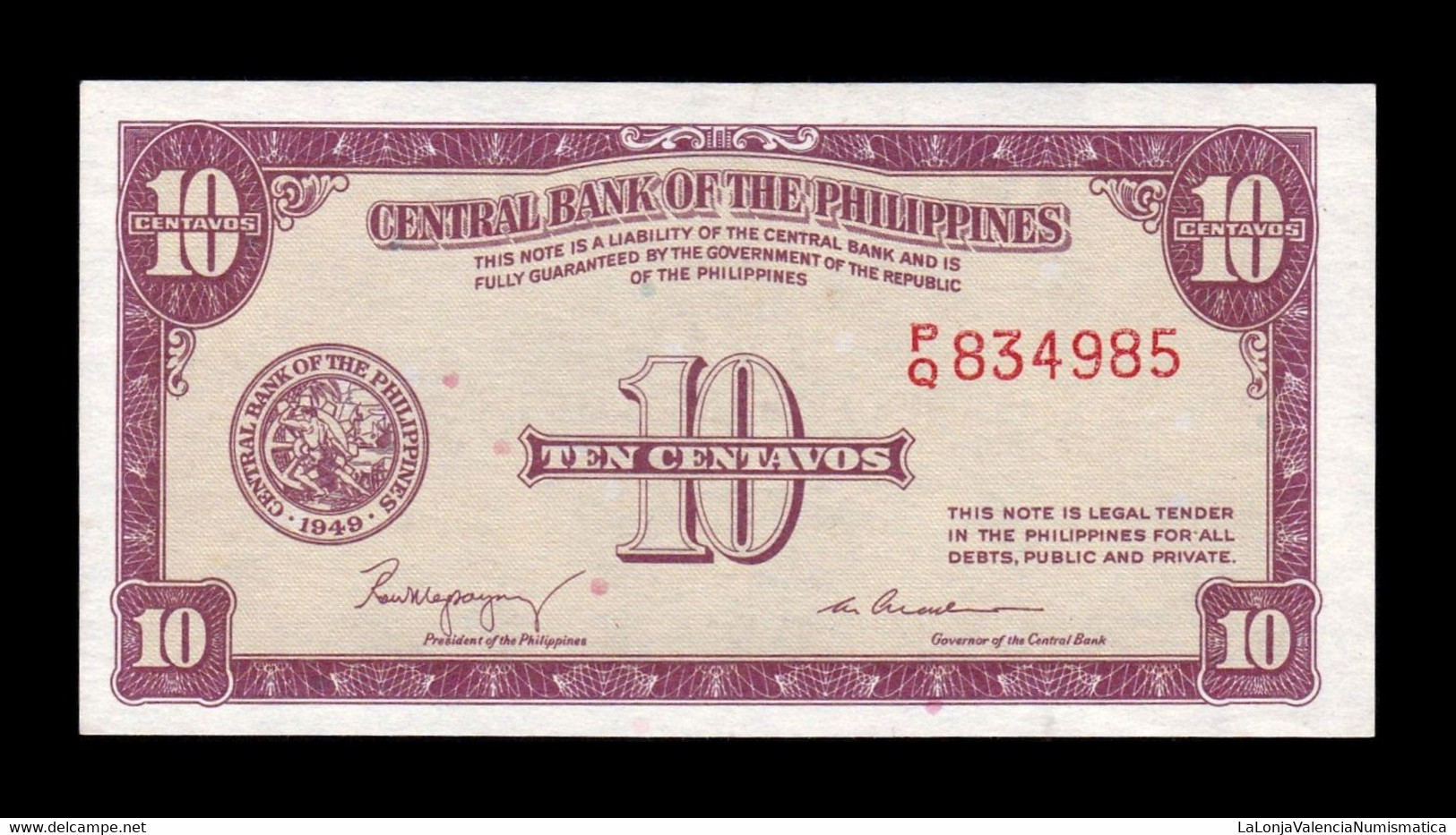Filipinas Philippines 10 Centavos ND (1949) Pick 128 SC UNC - Philippines