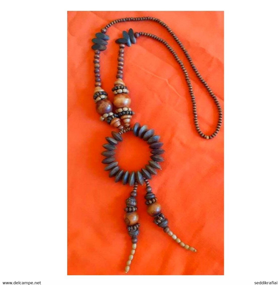 Vintage Ethnic Berber Handmade African Niger Tuareg Necklace Wood Tribal Jewelry - Collares/Cadenas