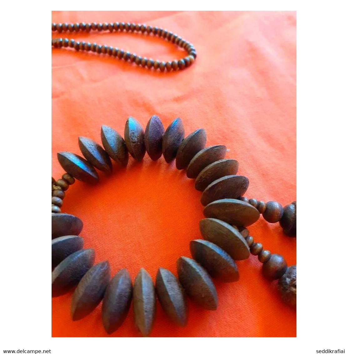 Vintage Ethnic Berber Handmade African Niger Tuareg Necklace Wood Tribal Jewelry - Collares/Cadenas