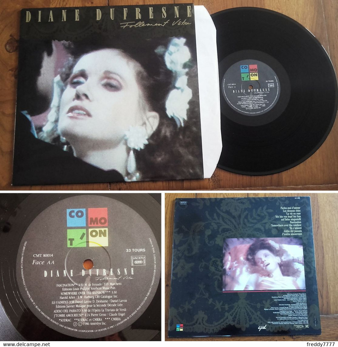 RARE French LP 33t RPM (12") DIANE DUFRESNE « Follement Vôtre» (Serge Gainsbourg, 1986) - Collector's Editions