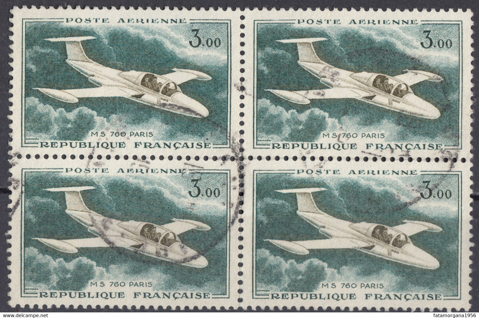 FRANCE - Posta Aerea - Quartina Usata Di Yvert 39. - 1960-.... Used