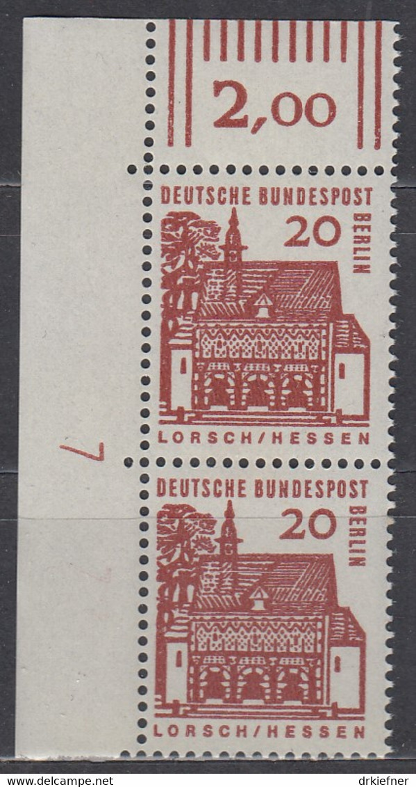 BERLIN  244 Mit DZ 7, Postfrisch **, Bauwerke, 1964 - Roulettes