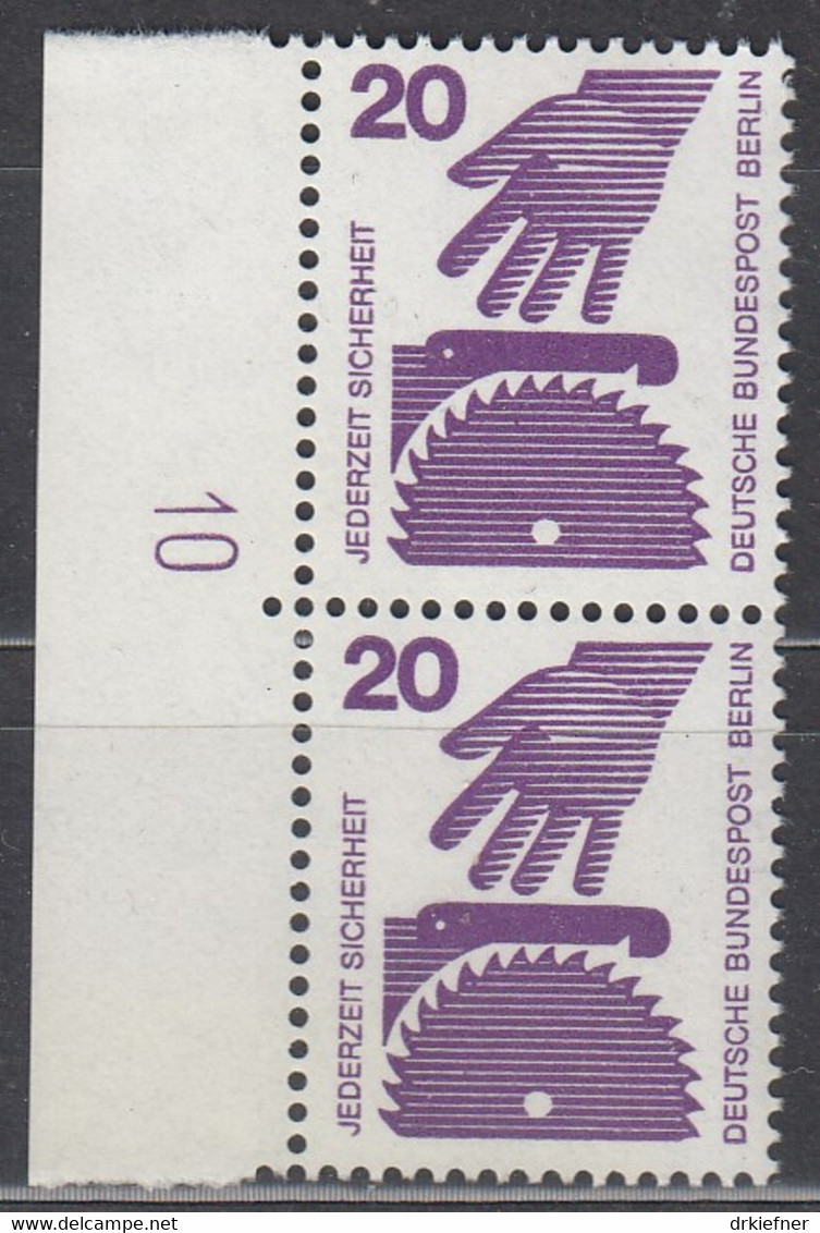 BERLIN  404 A Mit DZ 10, Postfrisch **, Unfallverhütung, 1971 - Roulettes