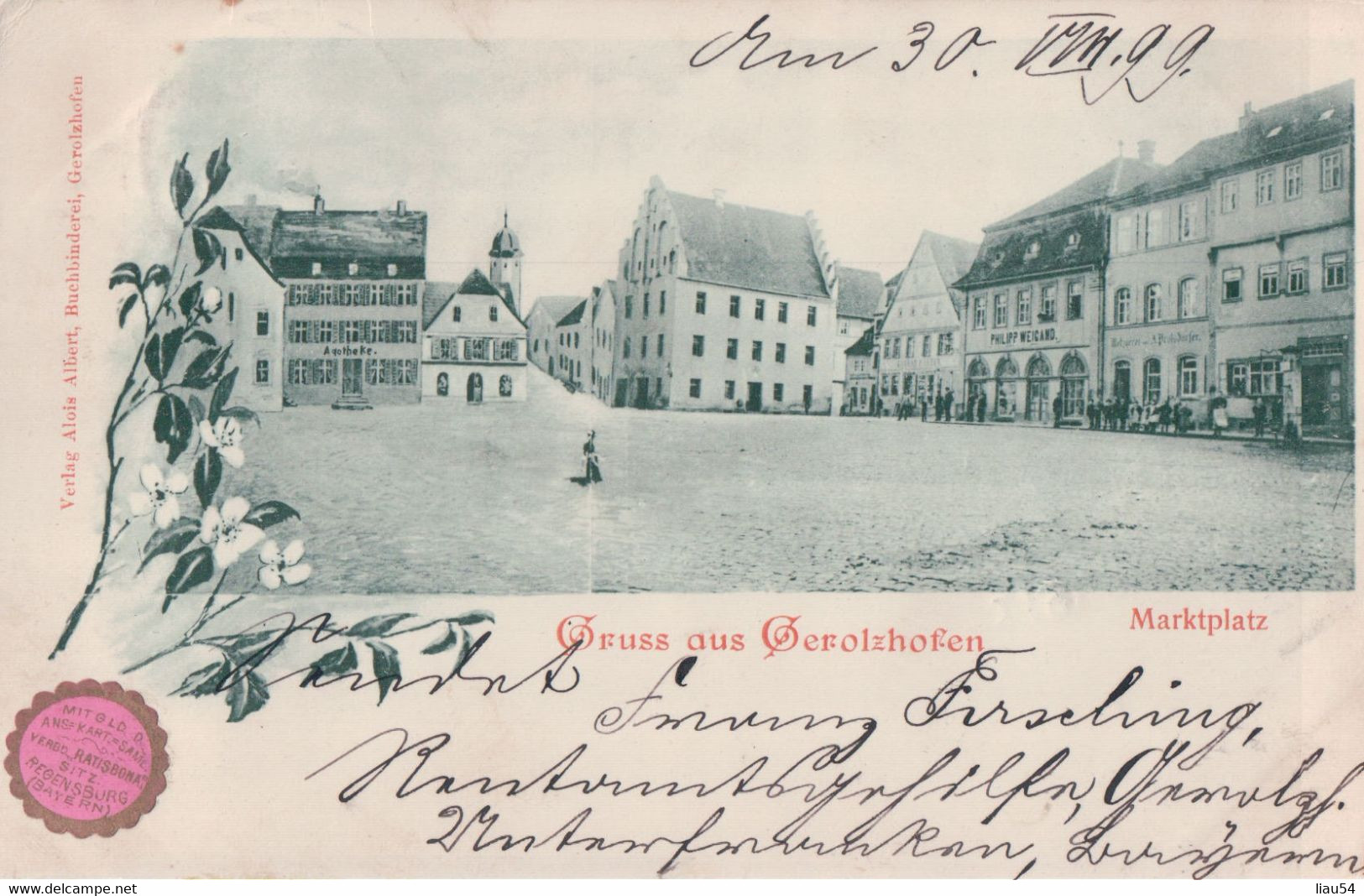 Gruss Aus Gerolzhofen Marktplatz (1899) - Gerolzhofen