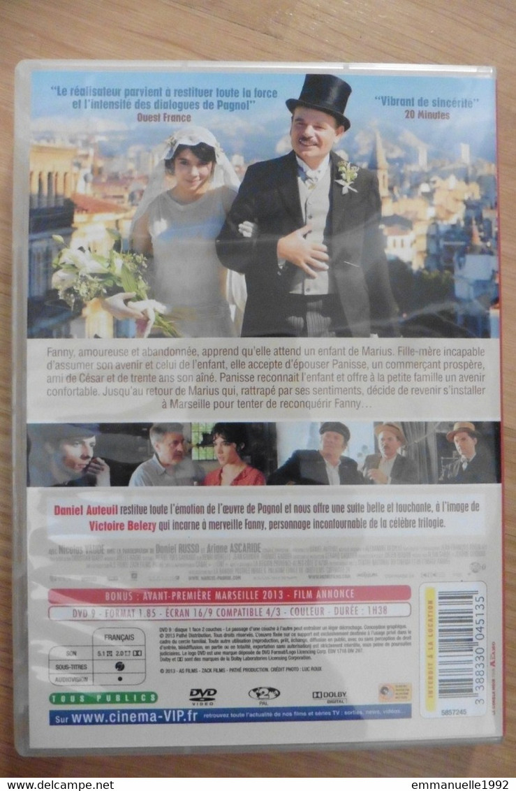 DVD Fanny De Daniel Auteuil D'après Pagnol 2013 Darroussin Chazel - Comme Neuf - Classiques