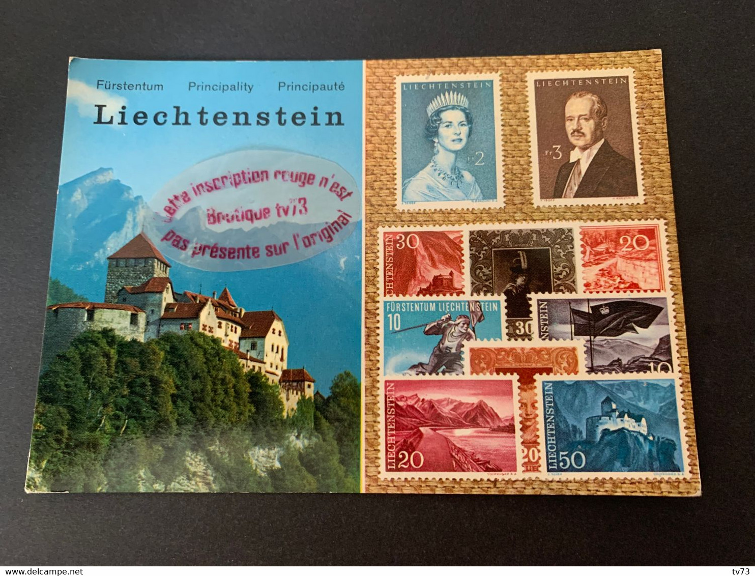 T717 - Liechtenstein - Château De Vaduz - Représentation De Timbres - Thème Philatélie - Liechtenstein