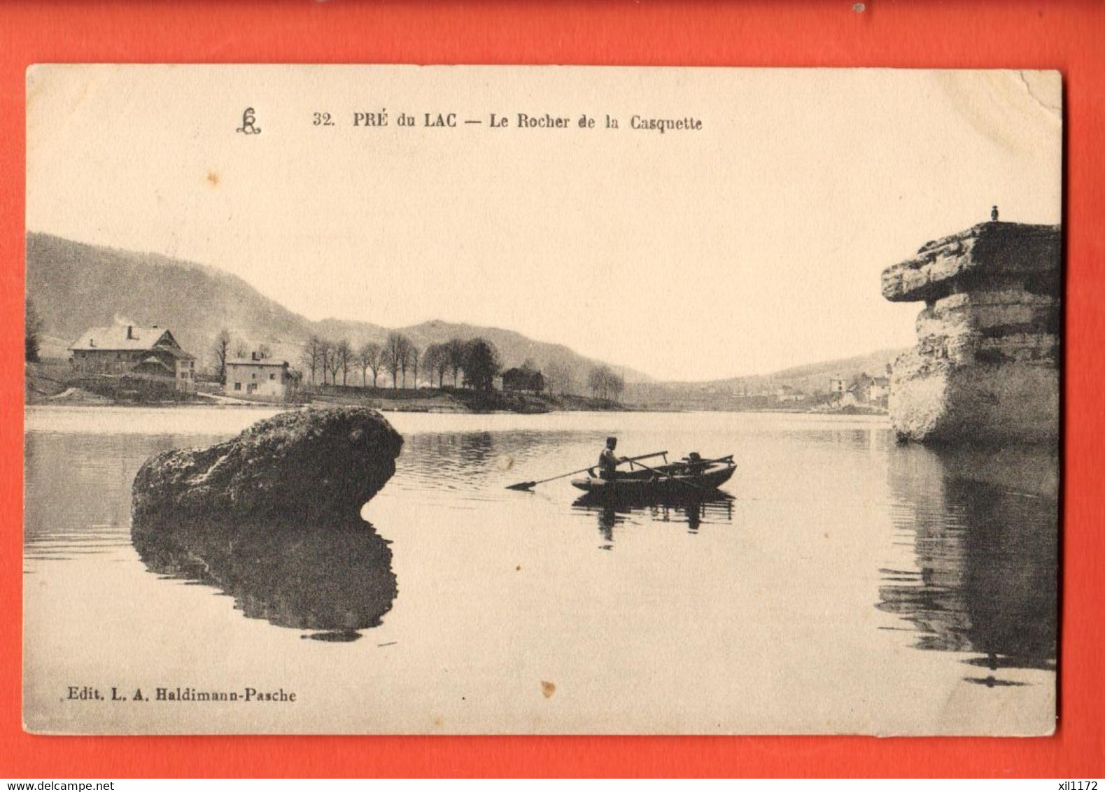 KCA-12  Le DOUBS Au Pré Du Lac - Rocher De La Casquette  BArque. Cachet Les Brenets 1912 - Les Brenets