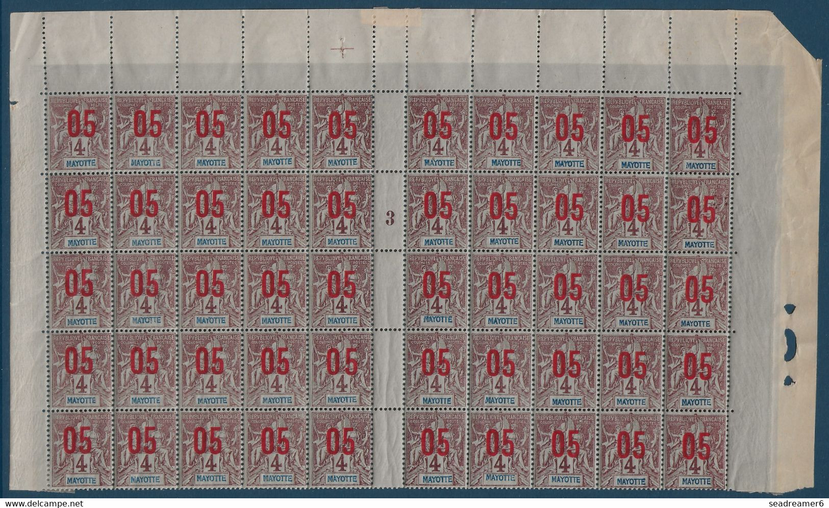 Colonies Type Groupe Mayotte Feuille Interpanneau Millésime 3 N°22/22Aa**/* 2 Variétés 0 & 5 Espacés Case 10 & 35 TTB - Ongebruikt