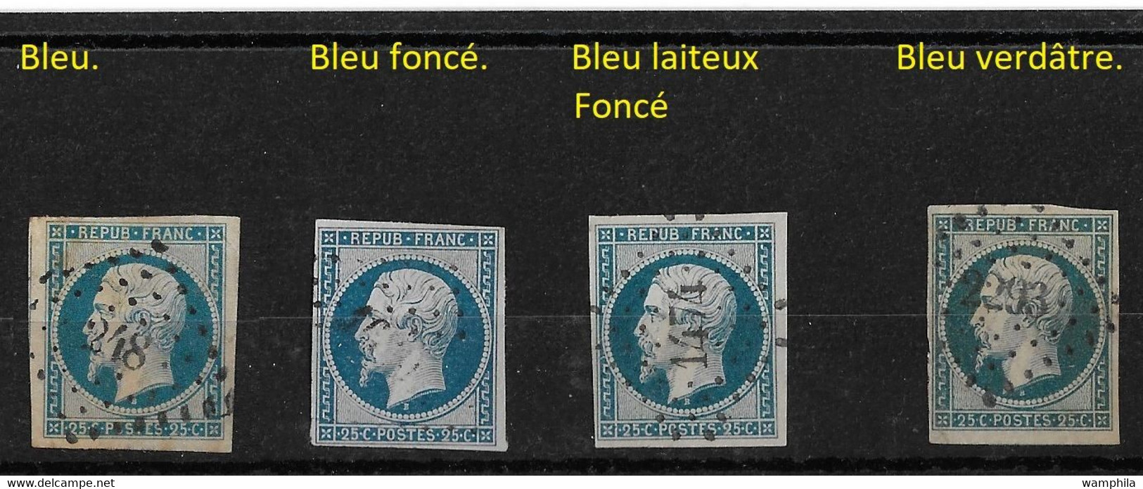 France N°10 Un Lot De 4 Nuances (voir Scans) Cote 330€ - 1852 Luis-Napoléon