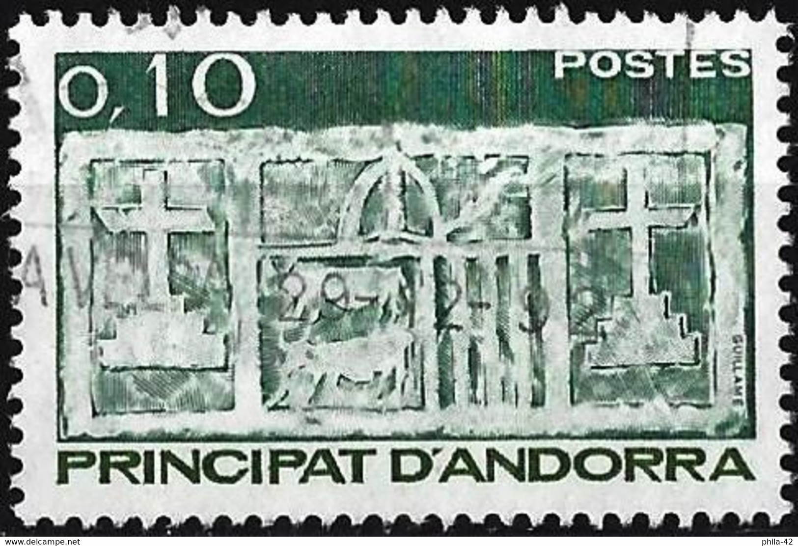 French Andorra 1983 - Mi 338 - YT 317 ( Coat Of Arms - Stone Carving ) - Used Stamps