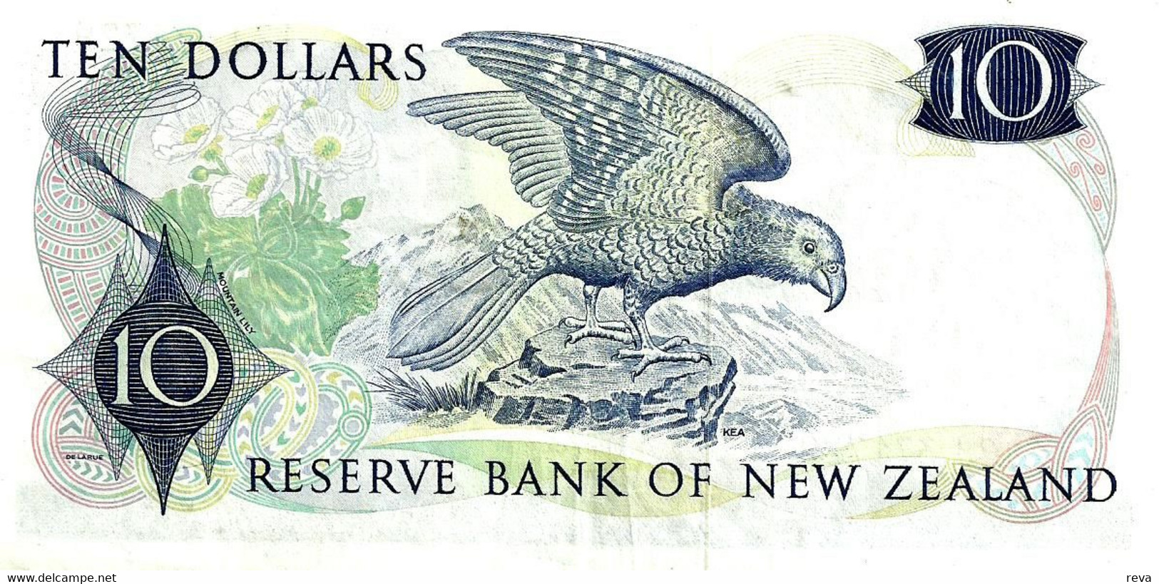 NEW ZEALAND $10 JAMES COOK WMK 2ND ISSUE HEAD OF QEII BIRD BACKND(1981-85) SIGN HARDIE P.172a AVF READ DESCRIPTION - Nuova Zelanda