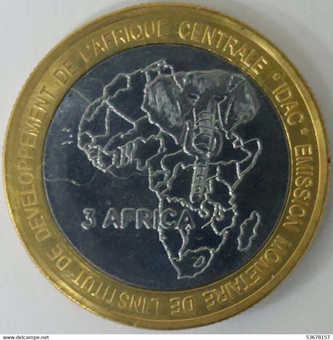 Central African Republic - 4500 CFA Francs (3 Africa), 2007, Pope John Paul II, X# 13 (Fantasy Coin) (1242) - República Centroafricana