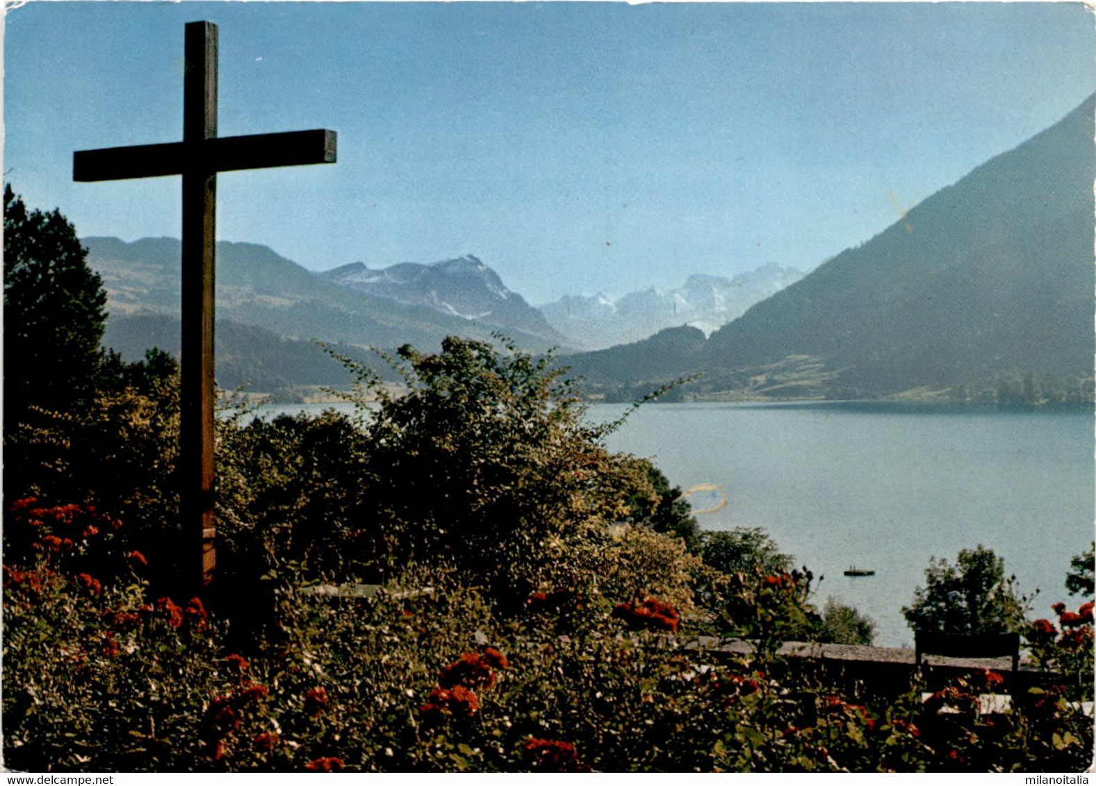 Kurhaus Ländli, Oberägeri - Ländli-Kreuz Mit Fronalpstock (20031) * 13. 3. 1977 - Oberägeri