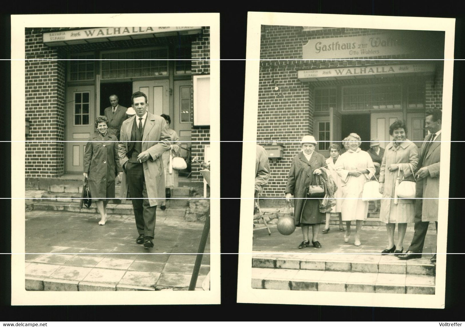 2x Orig. Foto 1962 Neukloster, Besucher Vor Gasthaus Zur Walhalla, Besitzer Otto Wahlers - Neukloster