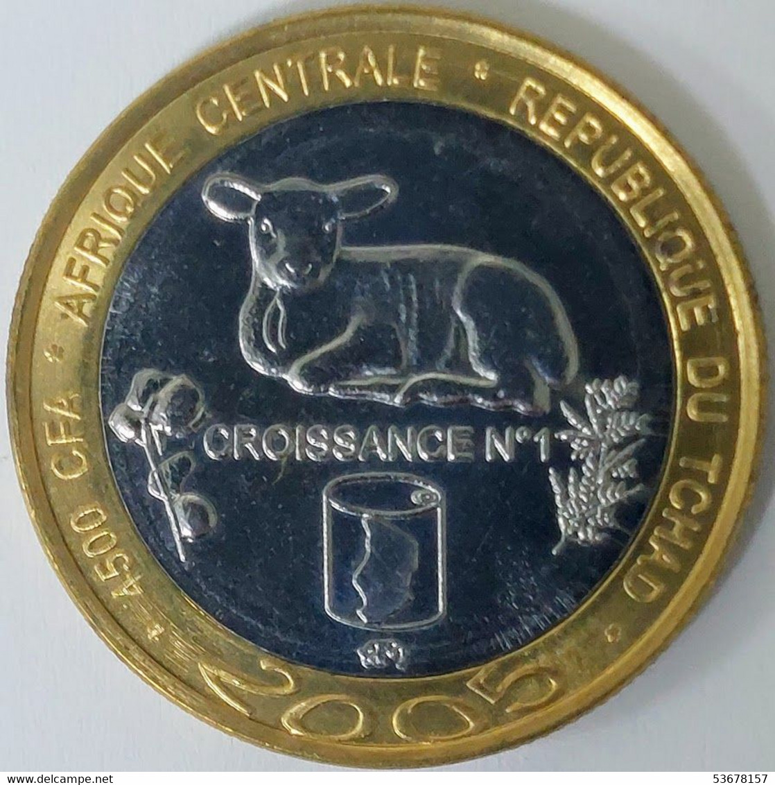 Chad - 4500 CFA Francs (3 Africa), 2005, Growth, X# 18 (Fantasy Coin) (1244) - Central African Republic