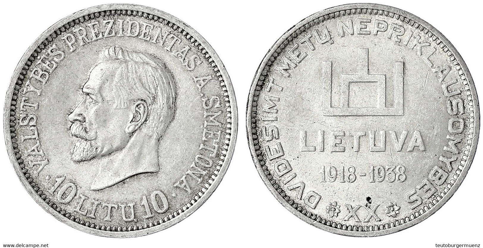 10 Litu 1938. Smetona. Vorzüglich. Krause/Mishler 84. - Lithuania