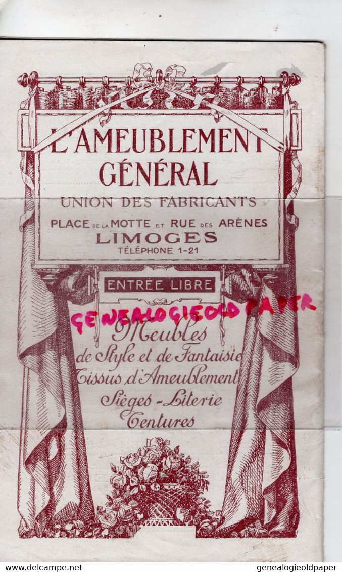 87-LIMOGES-PROGRAMME  THEATRE MUNICIPAL- OPERA--OPERETTE VEUVE JOYEUSE-ANDREE VERLY-HENRY GRILLIERES-AMADI-CHANCEL-PETIT - Programs