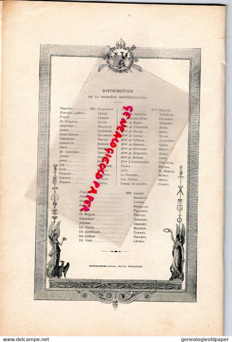 75- PARIS- 1ERE REPRESENTATION MADAME SANS GENE VAUDEVILLE -27 OCTOBRE 1893-SARDOU-MOREAU-THEATRE REJANE-DUQUESNE-CANDE - Programmi