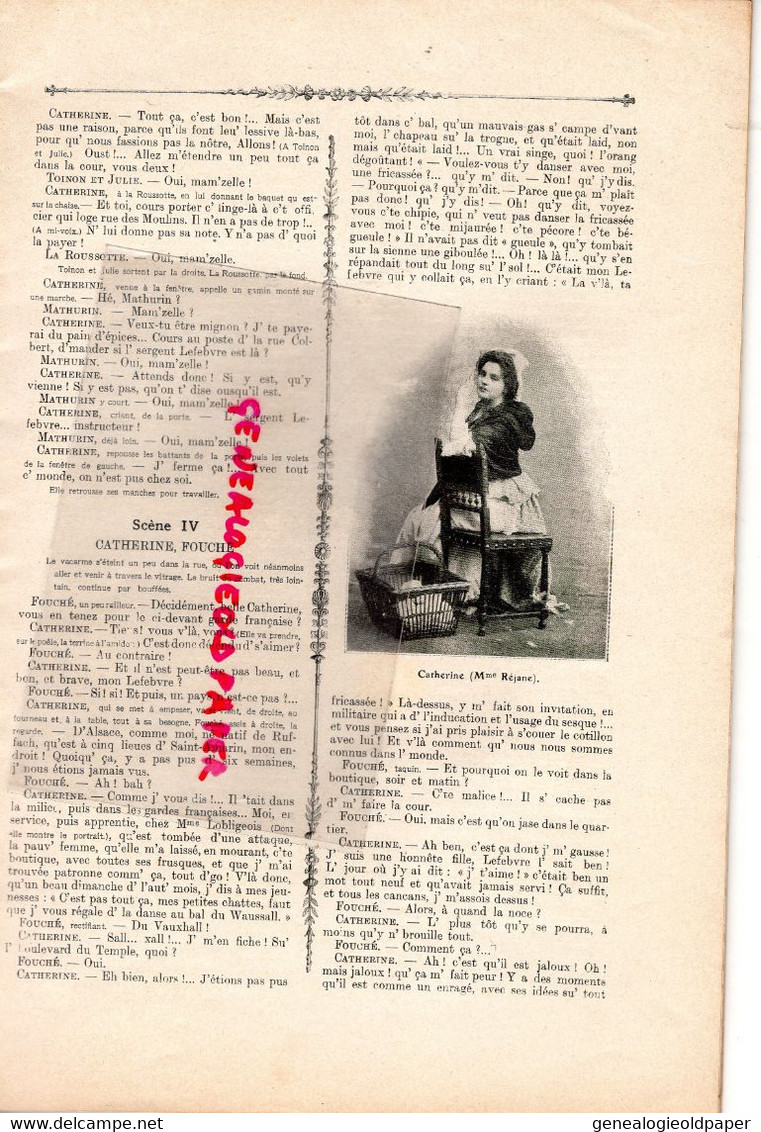 75- PARIS- 1ERE REPRESENTATION MADAME SANS GENE VAUDEVILLE -27 OCTOBRE 1893-SARDOU-MOREAU-THEATRE REJANE-DUQUESNE-CANDE