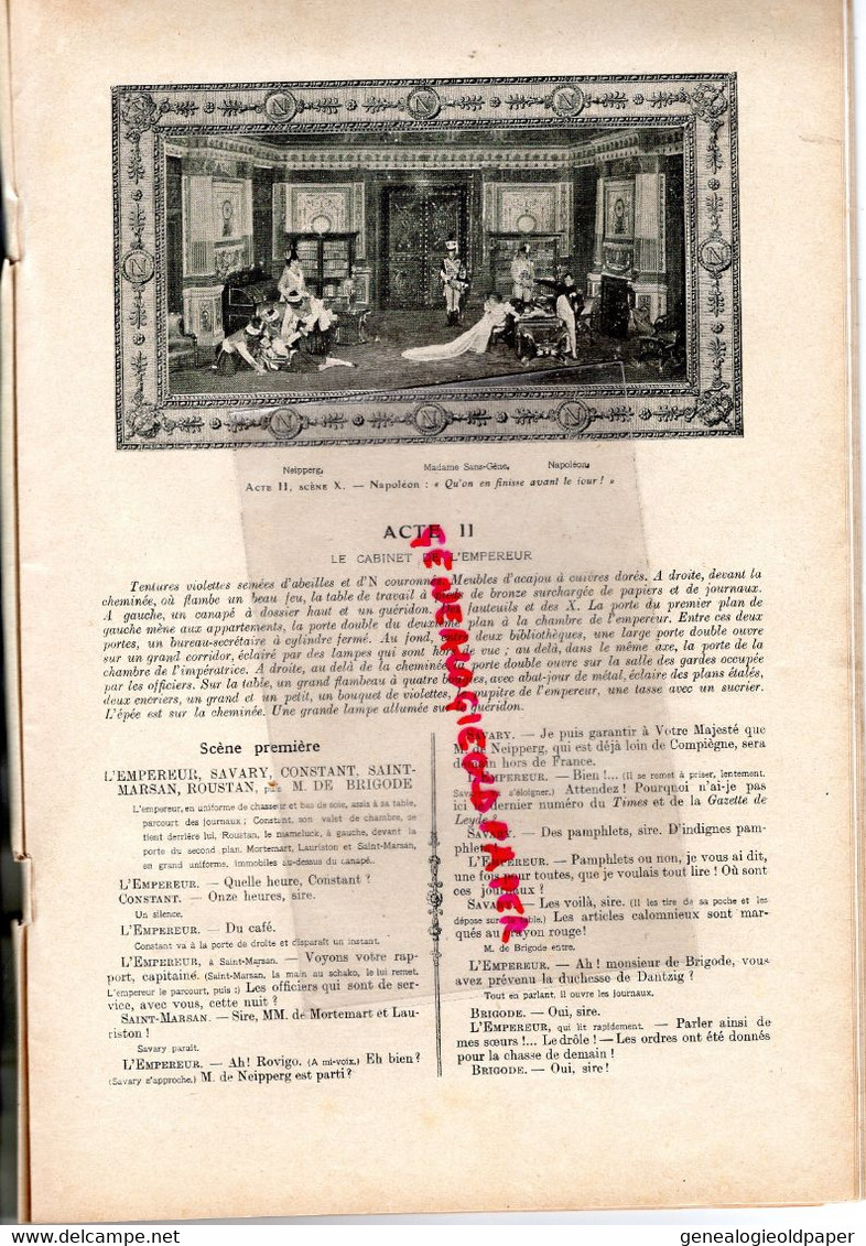 75- PARIS- 1ERE REPRESENTATION MADAME SANS GENE VAUDEVILLE -27 OCTOBRE 1893-SARDOU-MOREAU-THEATRE REJANE-DUQUESNE-CANDE