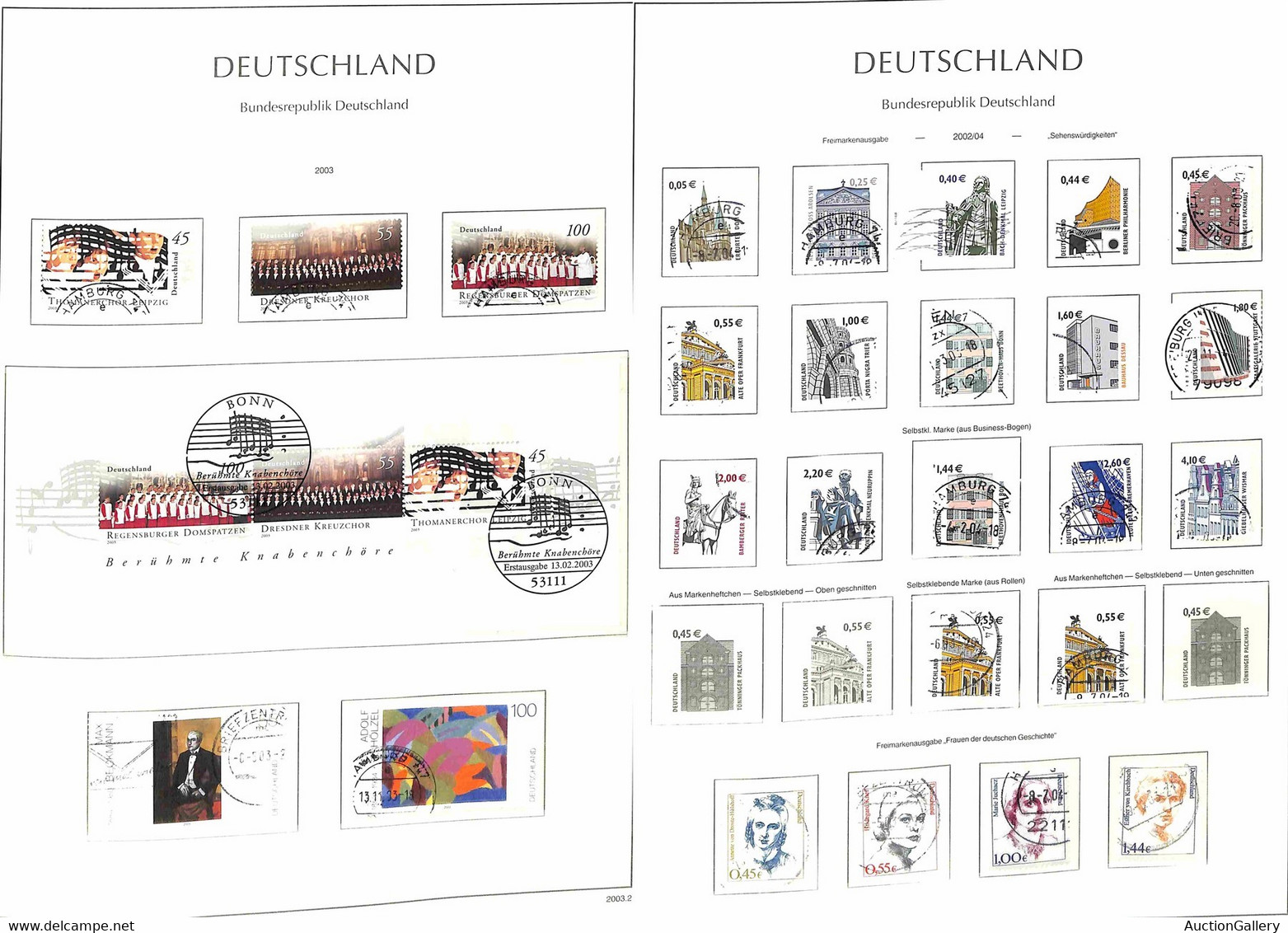 GERMANIA FEDERALE TEDESCA - 2001/2006 - Insieme Del Periodo Di Valori Usati In Un Album Leuchtturm - Valore Di Catalogo  - Autres & Non Classés