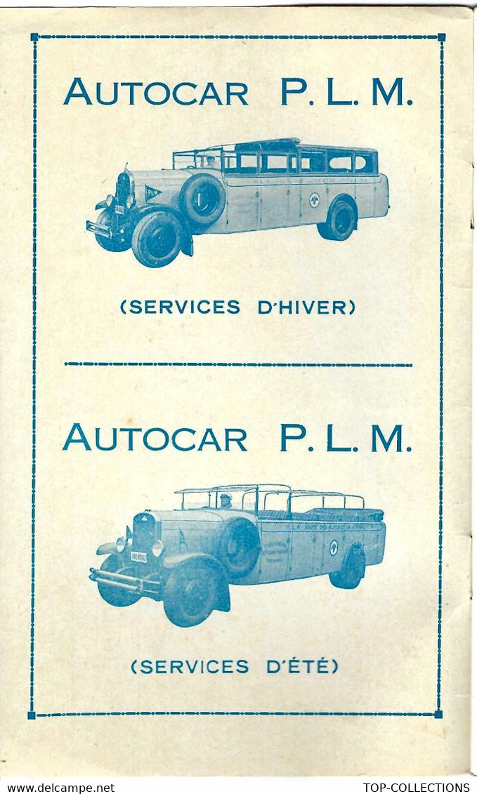 CIRCA 1920 BROCHURE AUTOCARS PLM LA ROUTE DES ALPES B.E. VOIRSCANS - Publicités