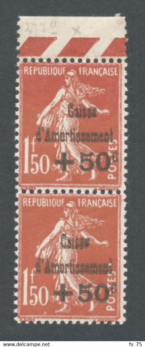 FRANCE - N°277  1F50 ROUGE CAISSE D'AMORTISSEMENT - 1 EXEMPLAIRE C AU DESSUS DE T - NEUF AVEC CHARNIERE - Unused Stamps