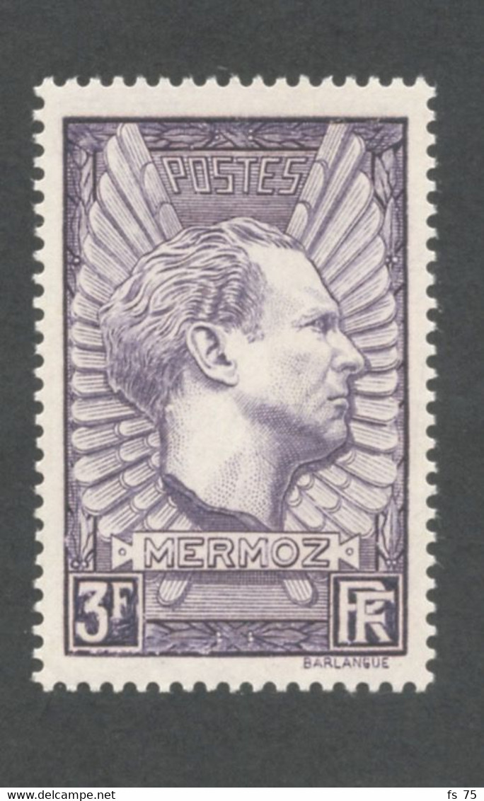 FRANCE - N°338b  3F LILAS MERMOZ VIOLET GRIS - NEUF SANS CHARNIERE - Unused Stamps