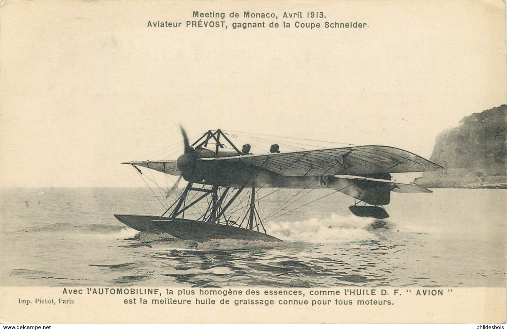 AVIATION  Meeting De MONACO 1913 Aviateur PREVOST Gagnant - Demonstraties