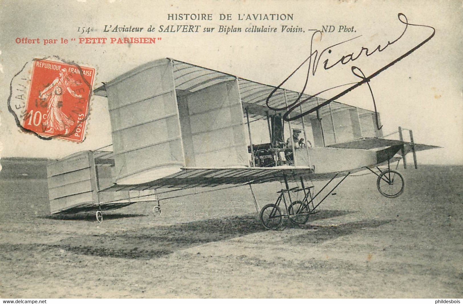 AVIATION  Aviateur De SALVERT Sur Biplan Cellulaire Voisin - Reuniones