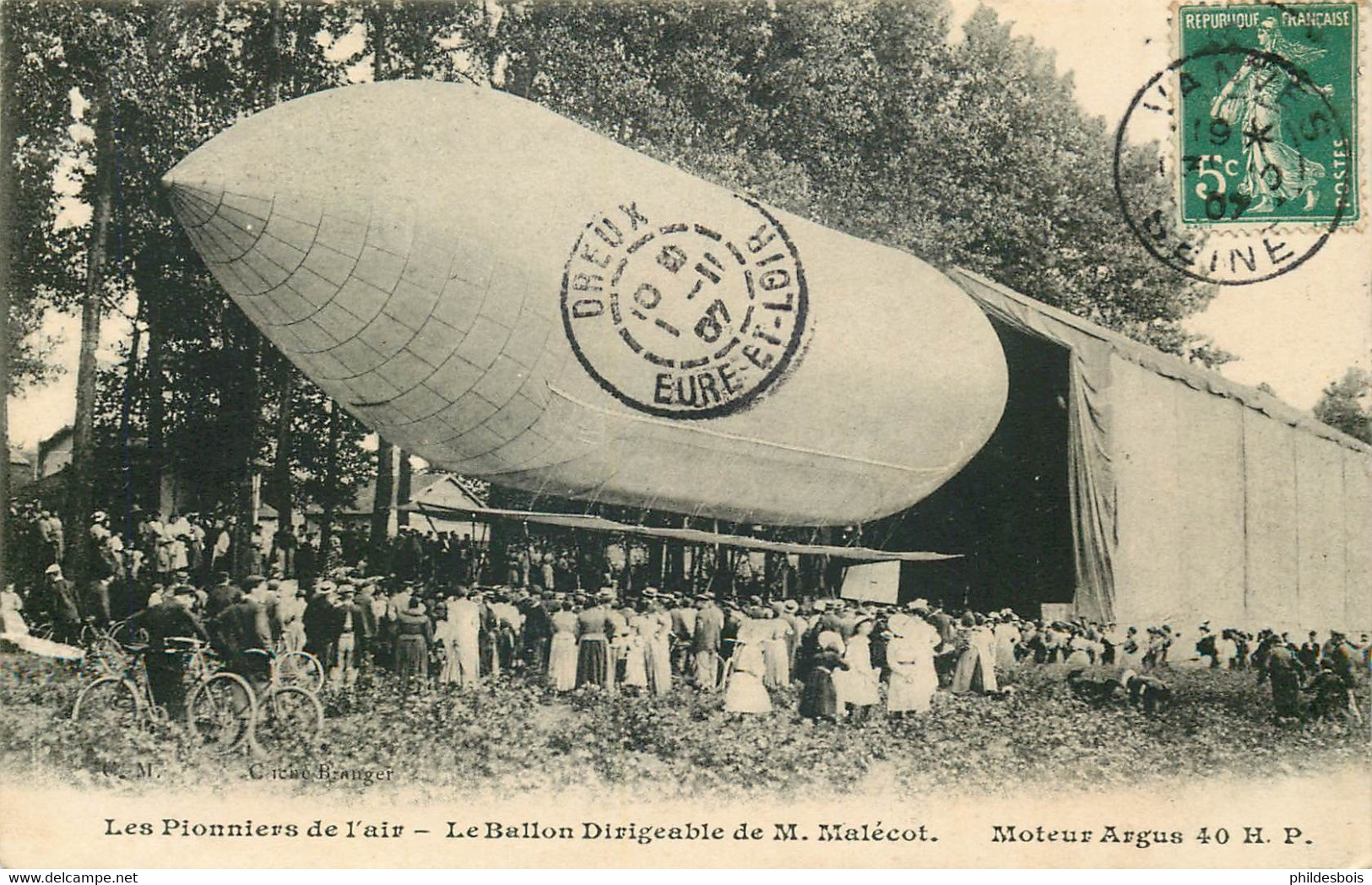 Le Ballon Dirigeable De M. MALECOT Moteur Argus 40 HP - Dirigibili