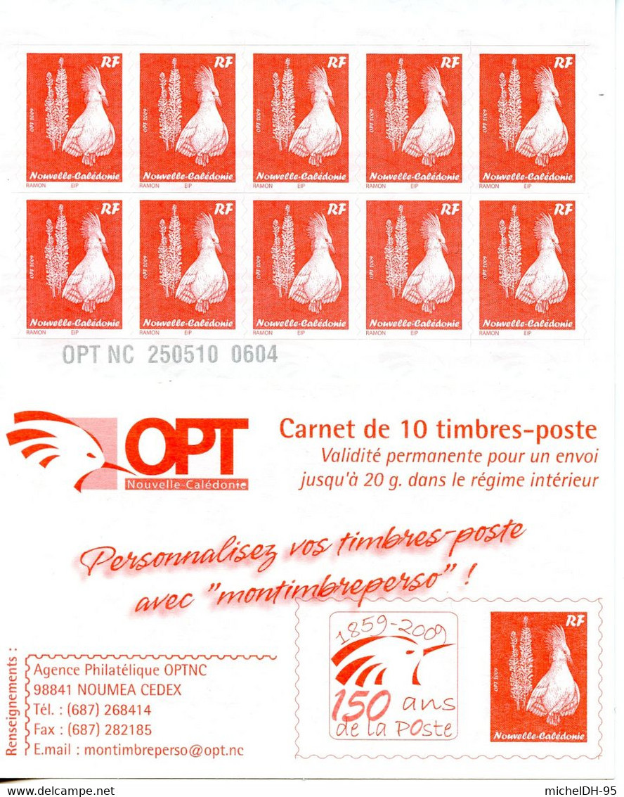 Nouvelle Calédonie - 2009 - Carnet Autoadhésif  - Le Cagou Pins Colonnaires Daté 250510- NEUF - No C1085-3 - Cote 110,00 - Carnets