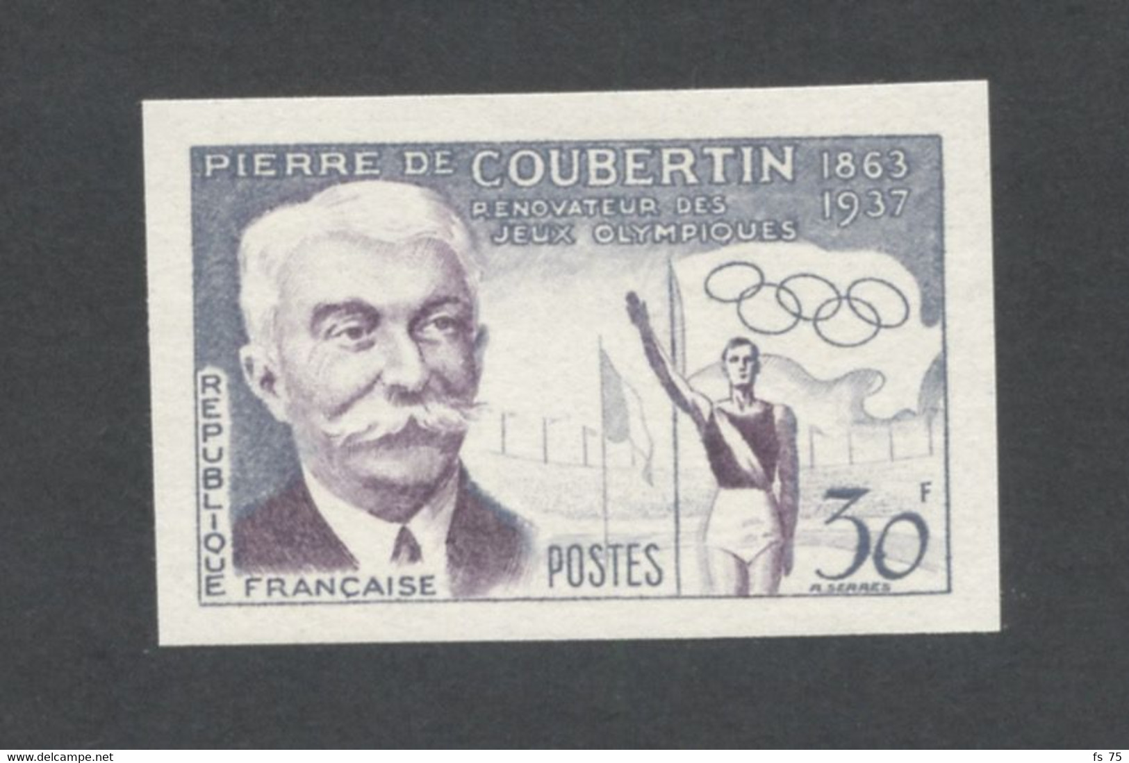 FRANCE - N°1088  30F PIERRE DE COUBERTIN - NON DENTELE - NEUF SANS CHARNIERE - 1951-1960