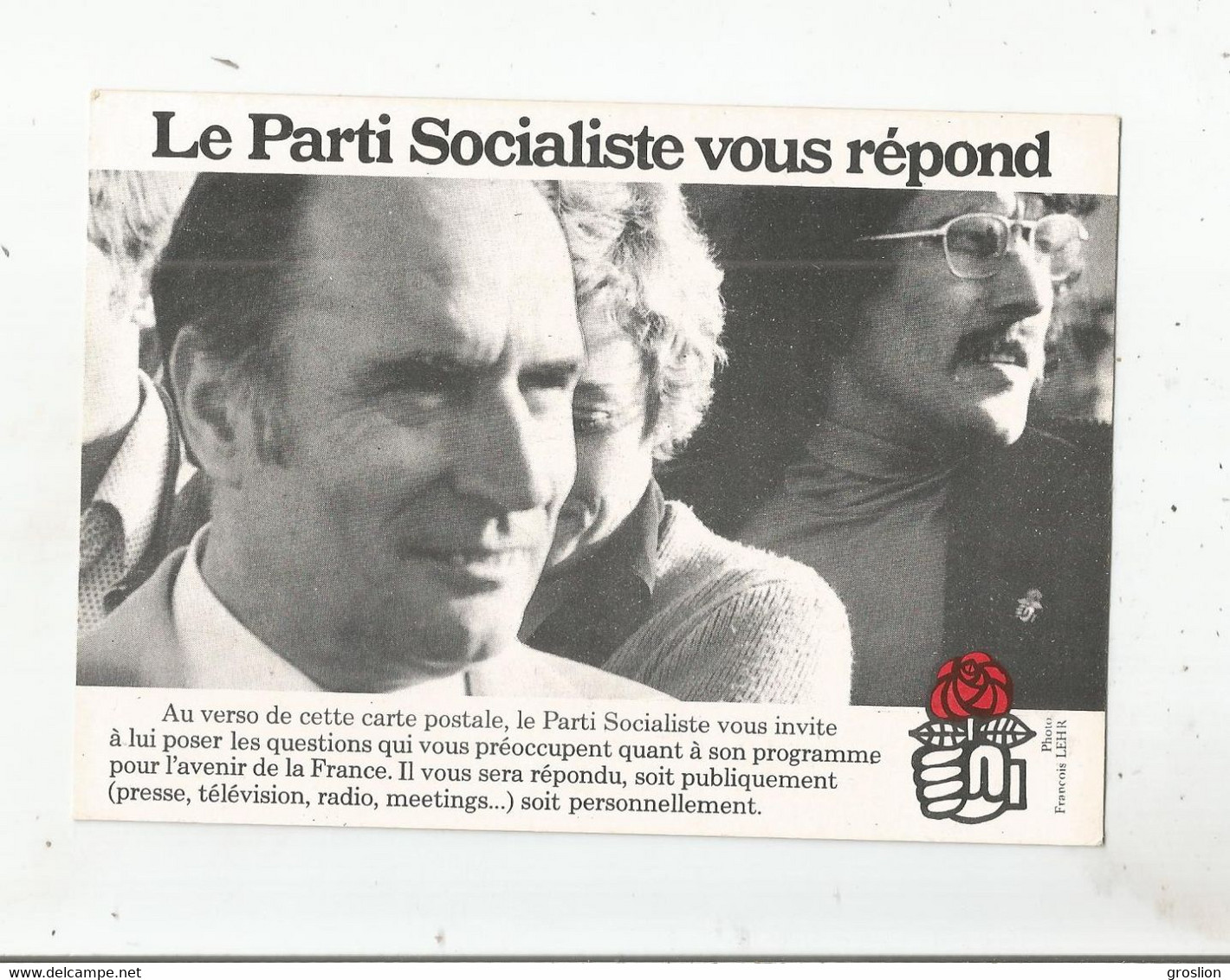 CARTE DU PARTI SOCIALISTE AVEC FRANCOIS MITTERAND - Political Parties & Elections