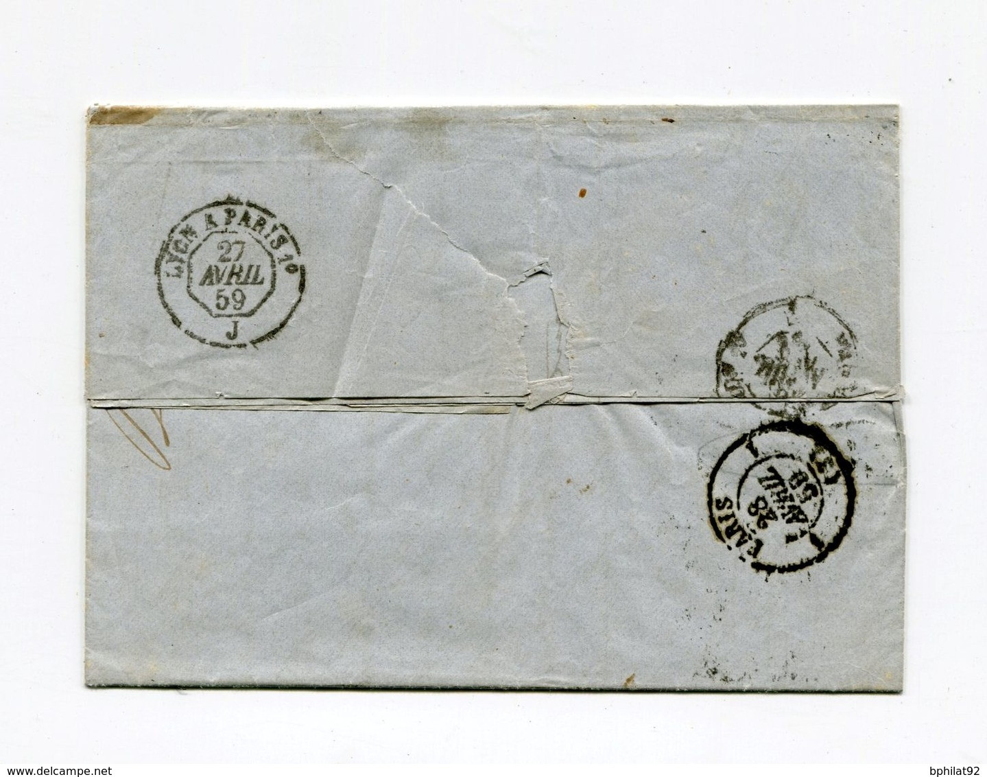 !!! LETTRE DU CAIRE POUR PARIS DE 1859, CACHET ALEXANDRIE - EGYPTE. AVEC TEXTE - Préphilatélie