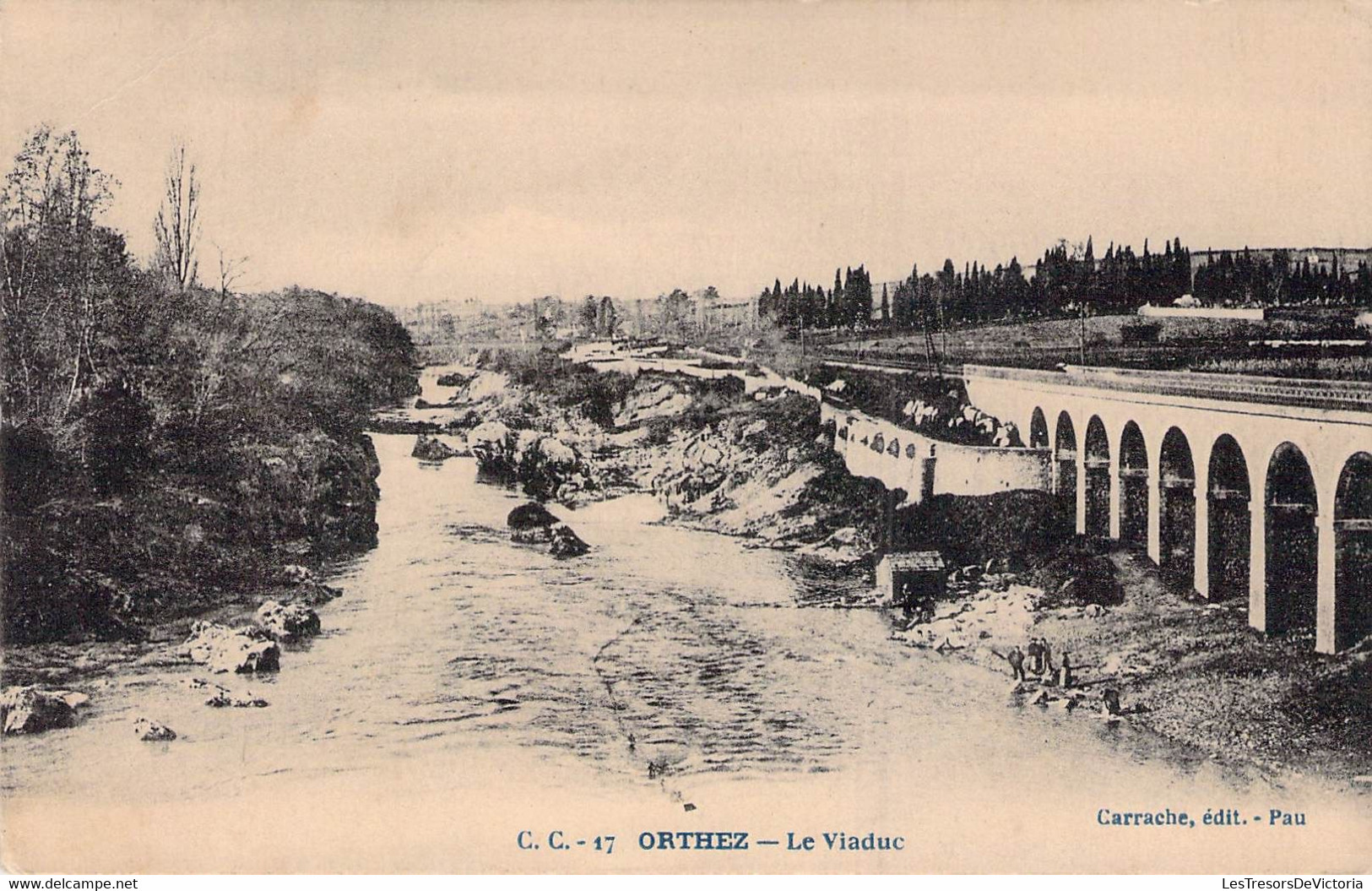 CPA - 64 - ORTHEZ - Le Viaduc - Rivière - Rochers - Orthez