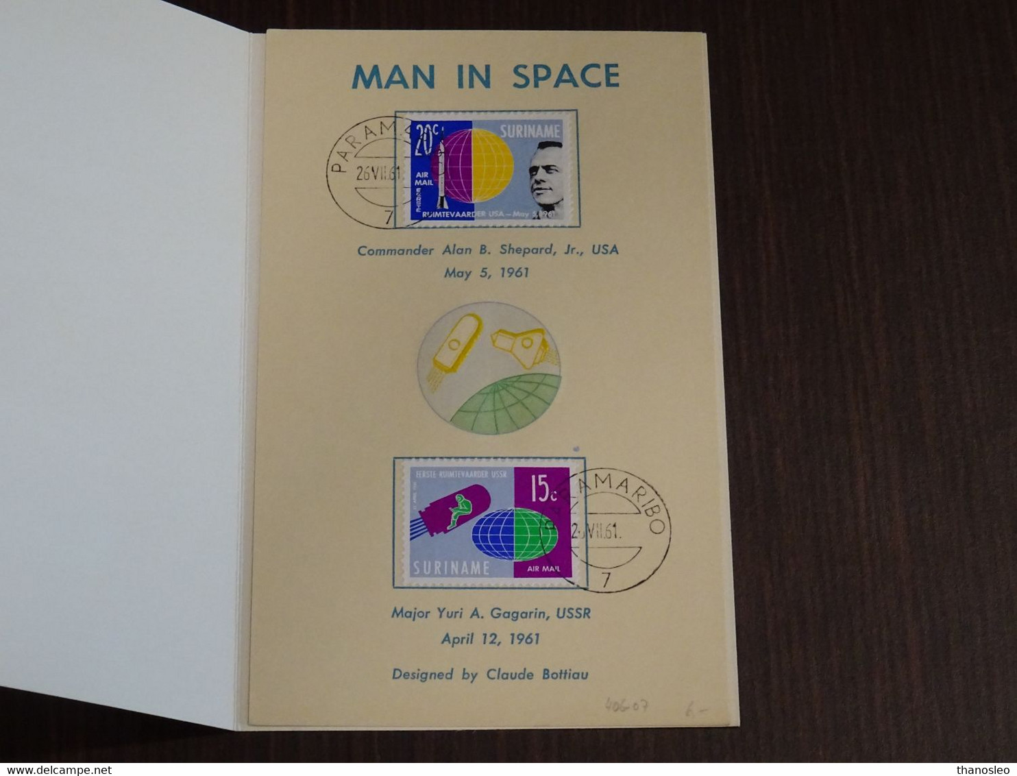 Surinam 1961 Space, Astronauts, Gagarin-Shepard Commemorative VF - Amérique Du Sud