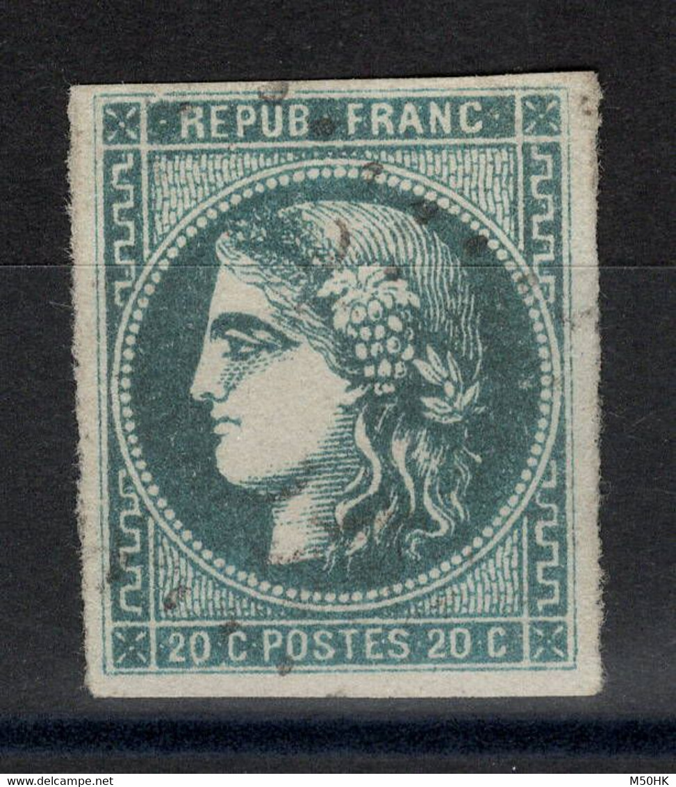 Signé CALVES - YV 46Bb Bleu-gris , Très Belle Nuance , Luxe , Cote 100+ Euros , Jolie Pièce - 1870 Bordeaux Printing