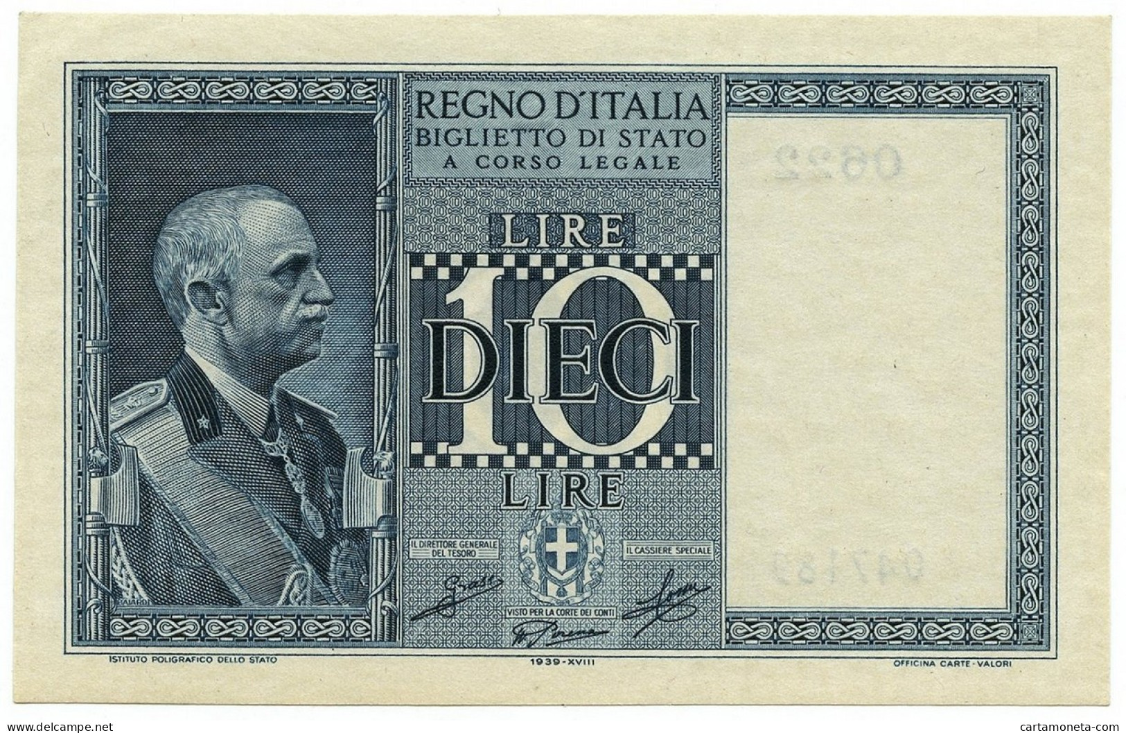 10 LIRE BIGLIETTO DI STATO VITTORIO EMANUELE III FASCIO 1939 XVIII QFDS - Sonstige