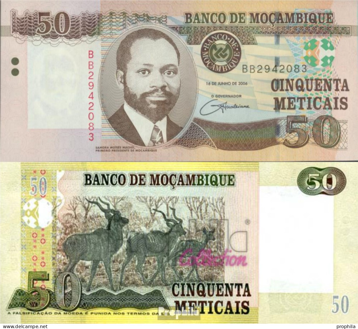 Mosambik Pick-Nr: 144a Bankfrisch 2006 50 Meticais - Mozambique