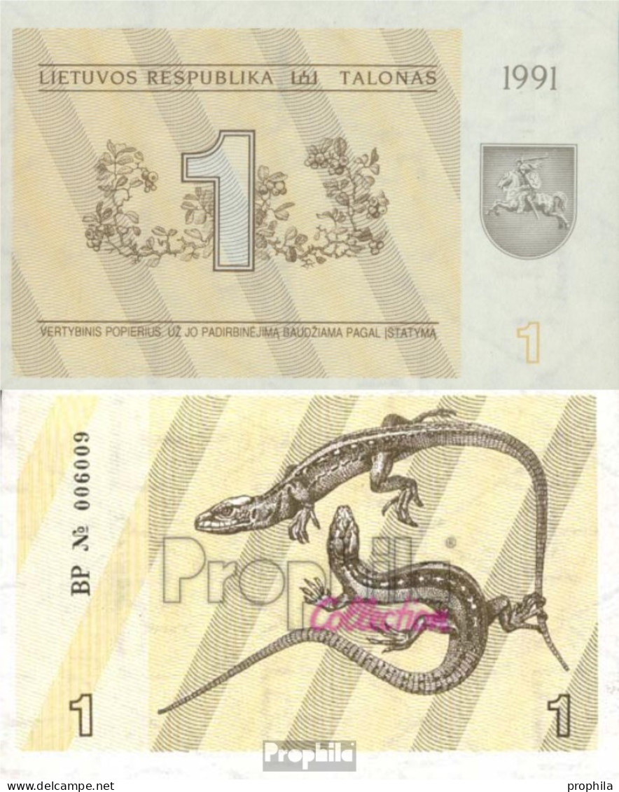 Litauen Pick-Nr: 32b Bankfrisch 1991 1 Talonas - Lituanie