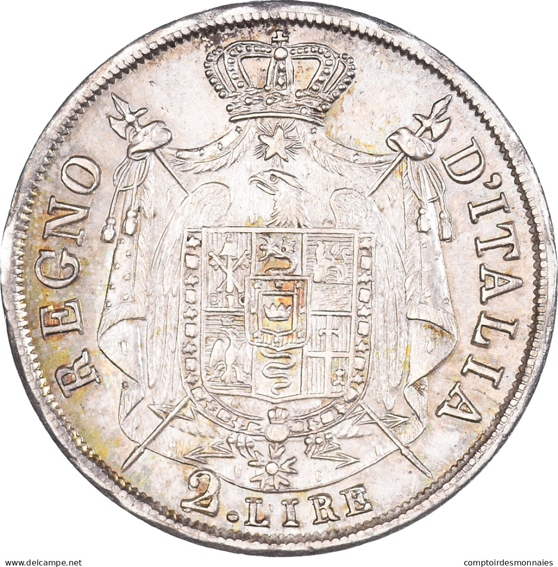 Monnaie, États Italiens, KINGDOM OF NAPOLEON, Napoleon I, 2 Lire, 1811, Venice - Napoleónicas