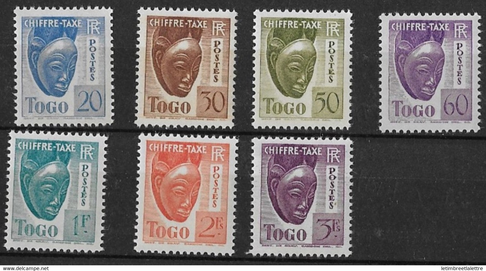 ⭐ Togo - Taxe - YT N° 25 à 31 ** - Neuf Sans Charnière - 1941 ⭐ - Ungebraucht