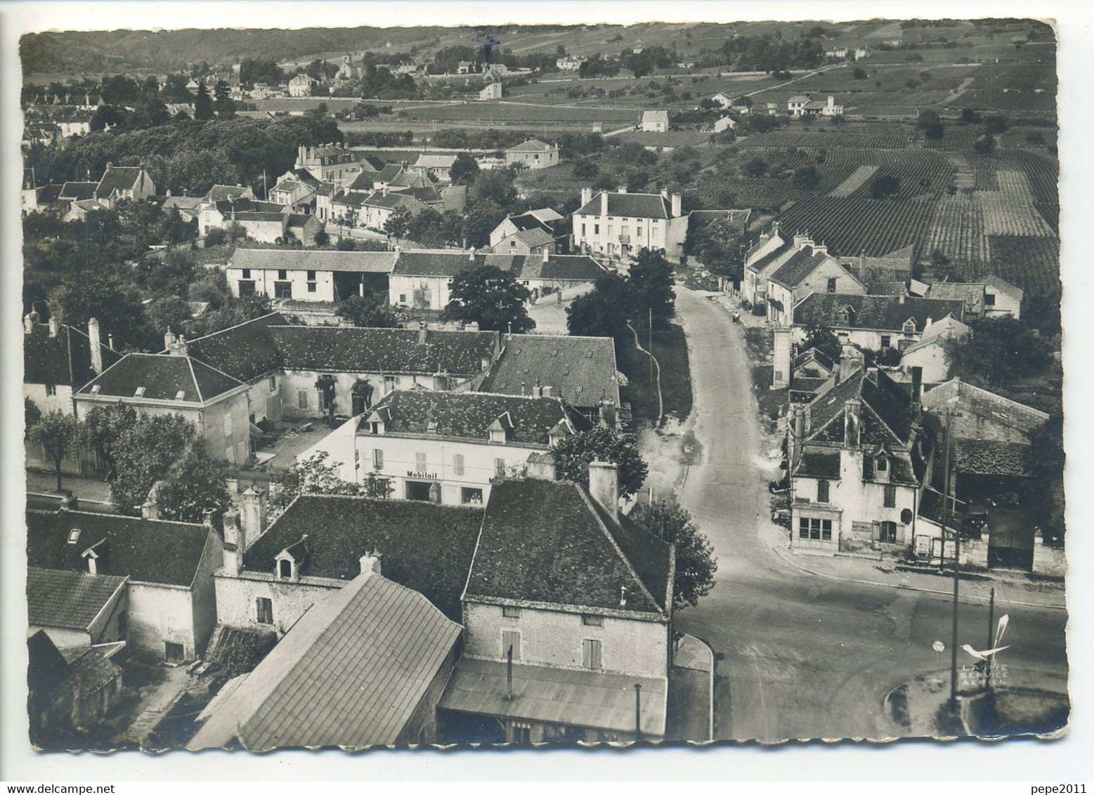 CPSM 21 GEVREY CHAMBERTIN Carrefour RN 7 Et Rue De La Gare - En Avion Au-dessus De... - Vue Générale Aérienne Lapie - Gevrey Chambertin