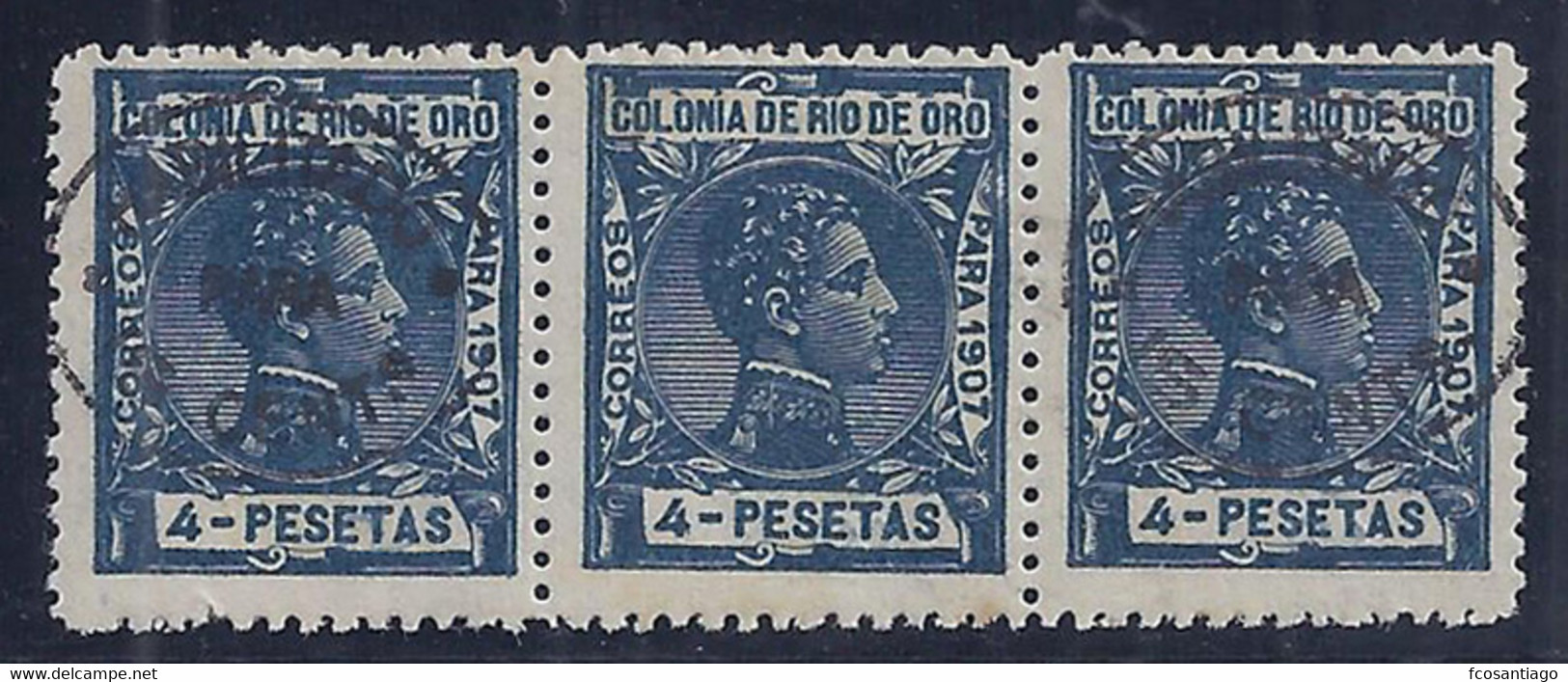 ESPAÑA/RIO DE ORO 1911/13 - Edifil #14 - MNH ** - No Catalogado, Con Sobrecarga Del #63 Y Falta En El Sello Del Medio - Rio De Oro