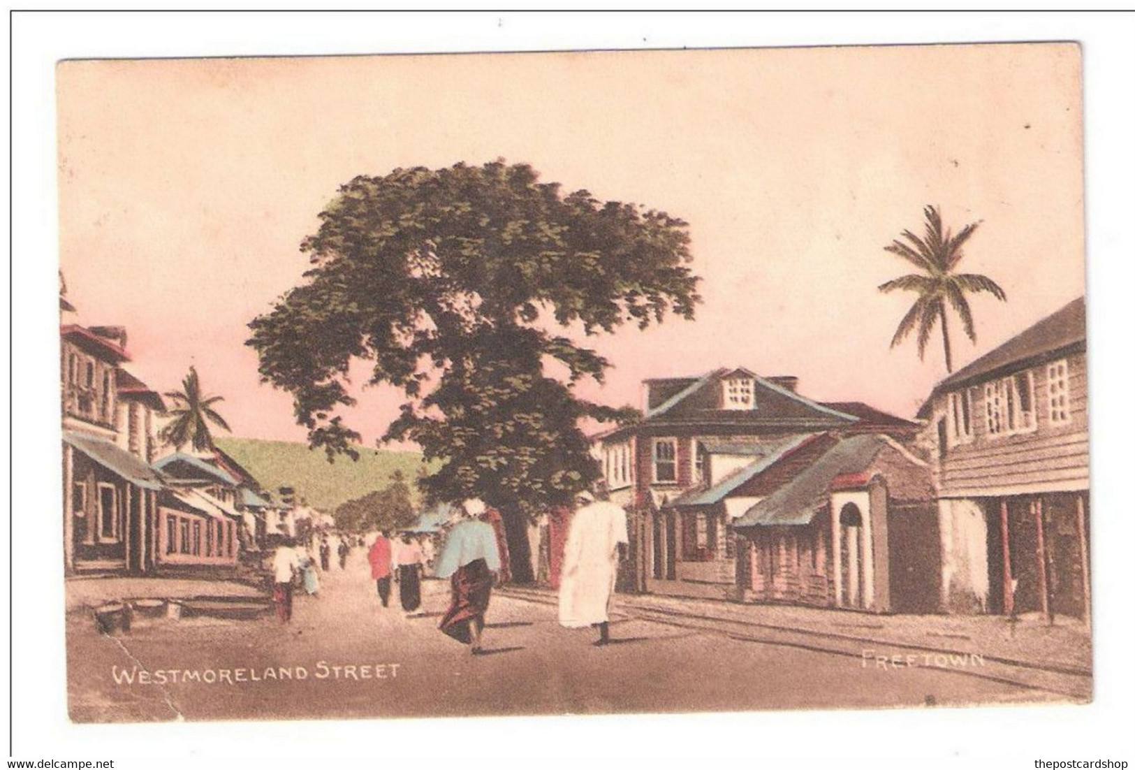 West Africa SIERRA LEONE Westmoreland Street Freetown Coloured Postcard By Pickering & Berthoud - Sierra Leona