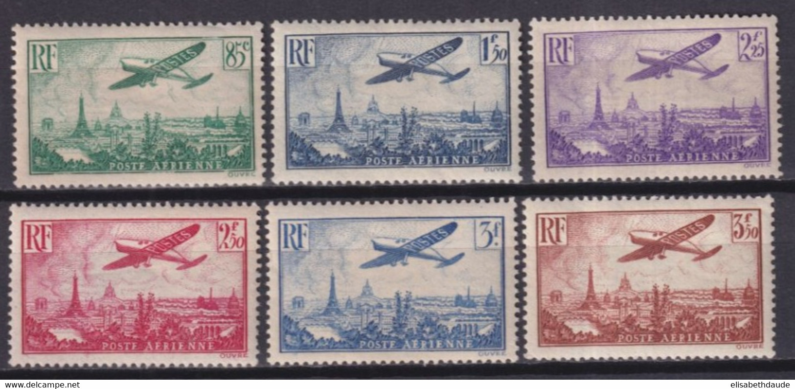 1936 - POSTE AERIENNE - YVERT N° 8/13 * MH - COTE = 170 EUR. - 1927-1959 Nuevos